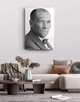 Atatürk 217 Cam Tablo, siyah-beyaz portre tasarımı, modern oturma odası dekoru için şık bir seçenek.