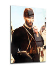 Atatürk 218 Cam Tablo featuring a historical figure, high-quality tempered glass art piece.