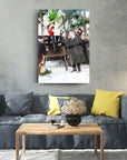 Atatürk 220 Cam Tablo displayed in a modern living room with cozy furniture and decorative elements.