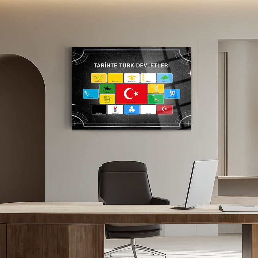 Tarihte Türk Devletleri 2 Cam Tablo