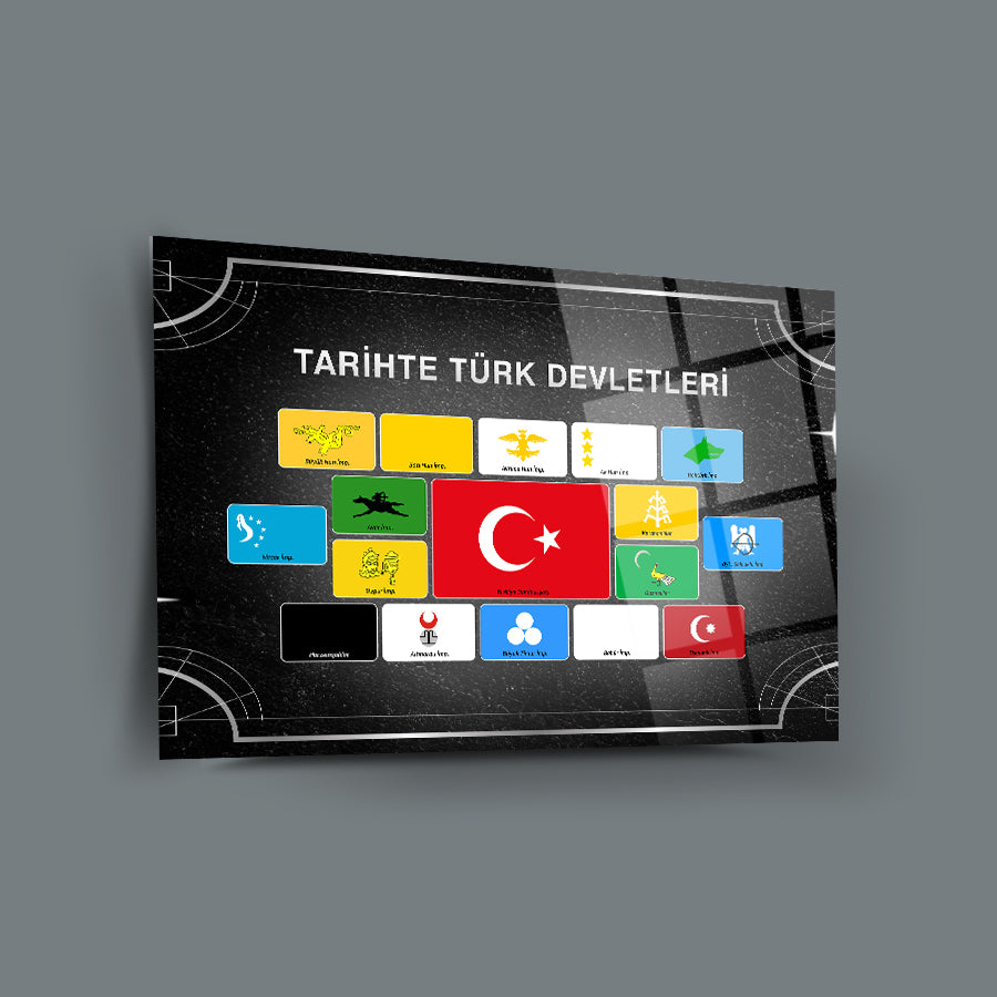 Tarihte Türk Devletleri 2 Cam Tablo