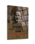 Mehmet Akif Ersoy 2 Cam Tablo with quote, featuring his artistic design and high-quality tempered glass.