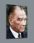 Atatürk 227 cam tablo, yüksek kaliteli temperli camda UV baskı ile özel tasarım.