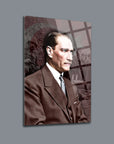 Atatürk 229 Cam Tablo, UV baskı ile yüksek kaliteli temperli cam tablolar, özel ambalajda güvenli gönderim.