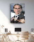 Atatürk 233 Cam Tablo, 4 mm kalın, UV baskı, dayanıklı ve şık tasarım, modern ofis dekoru.