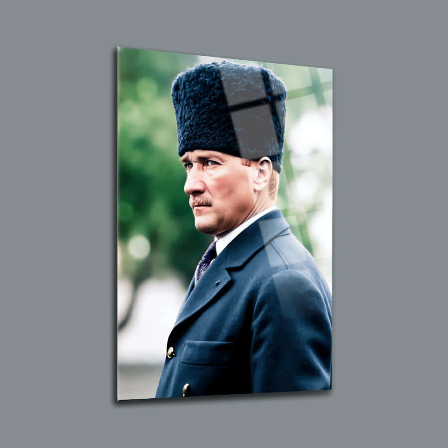 Atatürk 237 Cam Tablo, şık UV baskı ile tasarlanmış, 4 mm kalınlığında dayanıklı cam tablo.