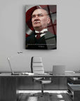 Atatürk 241 Cam Tablo in modern office setting, showcasing high-quality tempered glass art.
