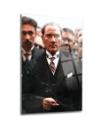 Atatürk 242 Cam Tablo - yüksek kaliteli temperli camdan şık tasarım, dayanıklı ve özel UV baskılı dekoratif tablo.