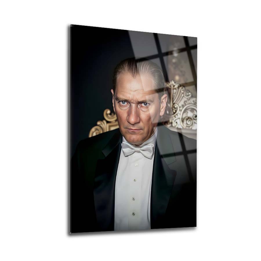 Atatürk 244 Cam Tablo, yüksek kaliteli UV baskı ile oluşturulmuş özel tasarım cam tablo.
