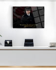 Atatürk 255 Cam Tablo in modern office setting showcasing UV print design and high-quality tempered glass.
