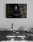 Atatürk 256 Cam Tablo featuring historical timeline, elegant office decor, and quality UV print on glass.