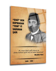 Muallim Naci Cam Tablo with quote and dates, representing historical poetry and art.