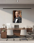 Atatürk Smokin Papyon Zarif Portre Cam Tablo | SRD Concept