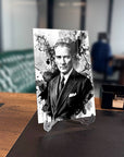 Atatürk Ebru Sanatı Mürekkep Efektli Portre Cam Tablo | SRD Concept