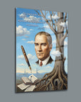 Atatürk Eğitimci Öğretmen Sözlü Sürrealist Cam Tablo | SRD Concept