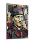 Atatürk Kübizm Modern Sanat Geometrik Cam Tablo | SRD Concept