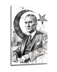 Ay Yıldız Temalı Atatürk Karakalem Cam Tablo | SRD Concept