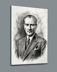 Atatürk Karakalem Portre Cam Tablo | SRD Concept