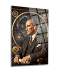 Atatürk Uzay ve Bilim Temalı Vizyoner Cam Tablo | SRD Concept