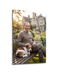 Atatürk Köpeğiyle Bahçede Huzurlu An Cam Tablo | SRD Concept