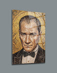 Atatürk Mozaik Sanatı Altın Portre Cam Tablo | SRD Concept