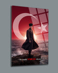 Atatürk Ne Mutlu Türküm Diyene Bayraklı Cam Tablo | SRD Concept