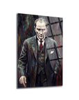 Atatürk Yağmurda Kararlı Duruş Yağlı Boya Tarzı Cam Tablo | SRD Concept