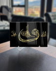 Allah Muhammed Tuğra Cam Tablo