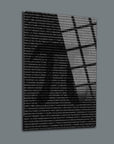 Artistic abstract image featuring a black and white design with numbers and geometric shapes.