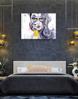Renkli Eller Cam Tablo, modern tasarım, şık yatak odası decor, UV baskı ile yüksek kaliteli cam tablo.