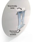 Easy wall mounting of Aztek Madalyon Cam Tablo with a single nail, showing the backing support system.