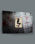 Joker Card Glass Canvas Artwork featuring a unique design and durable tempered glass finish.