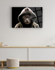 Kedi çocuk cam tablo, özel UV baskı ile tasarlanmış şık ve dayanıklı dekoratif sanat eseri.