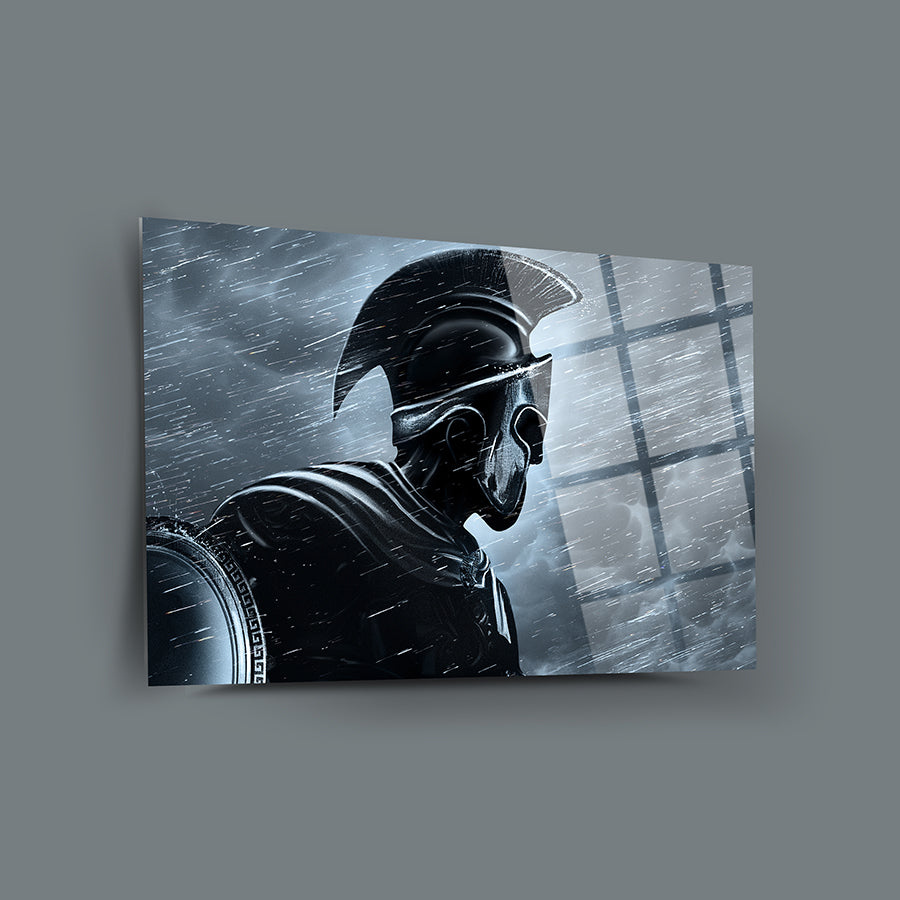 Spartalı 2 Cam Tablo, yüksek kaliteli temperli cam, özel UV baskı tekniği ile tasarlanmış sanat eseri.