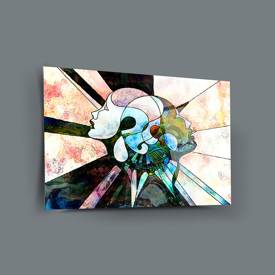 Bağlı Zihinler Cam Tablo, 4 mm kalınlığında temper cam, yüksek kaliteli UV baskı ile tasarlanmış.