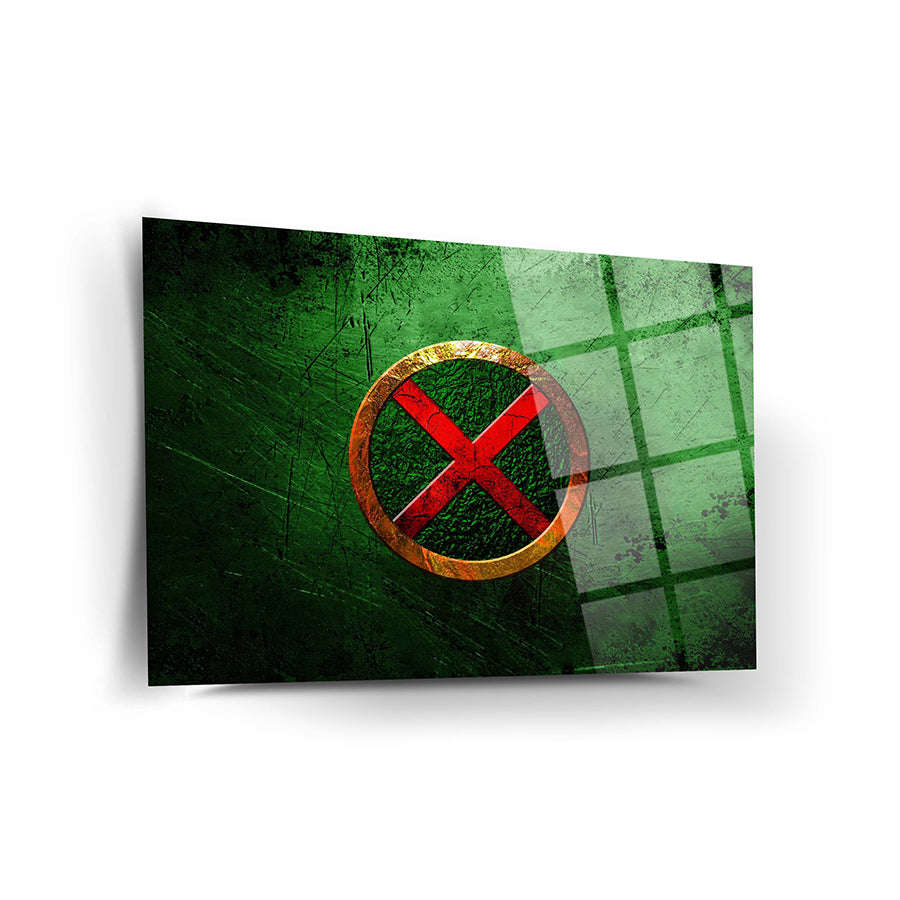 Zehirli Bölge Cam Tablo, UV baskı ile tasarlanmış, 4 mm kalınlığında cam yüzey, yüksek kaliteli ve dayanıklı dekorasyon.