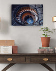 Artistic view of a spiral staircase displayed as a cam table in a stylish interior setting.