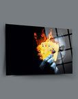 Joker Kare As Cam Tablo with fiery playing cards design on a canvas backdrop, showcasing artistic UV printing.