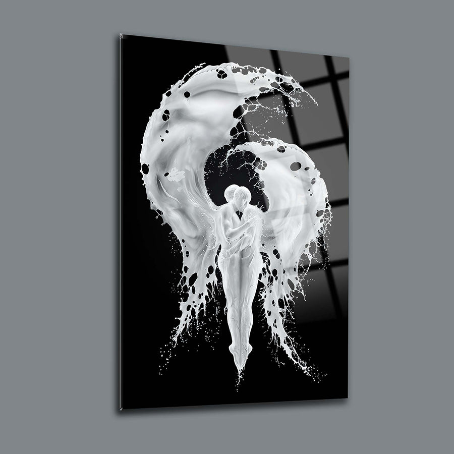 Beyaz Aşk Cam Tablo, şık tasarımlı cam tablo, temperlenmiş yüksek kaliteli camdan, koruma ambalajında.