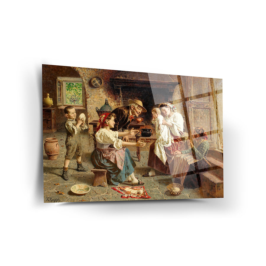 Mutlu Aile Cam Tablo, SRD Concept, yüksek kaliteli cam tablo, 4 mm kalınlık, UV baskı, korunaklı paketleme.