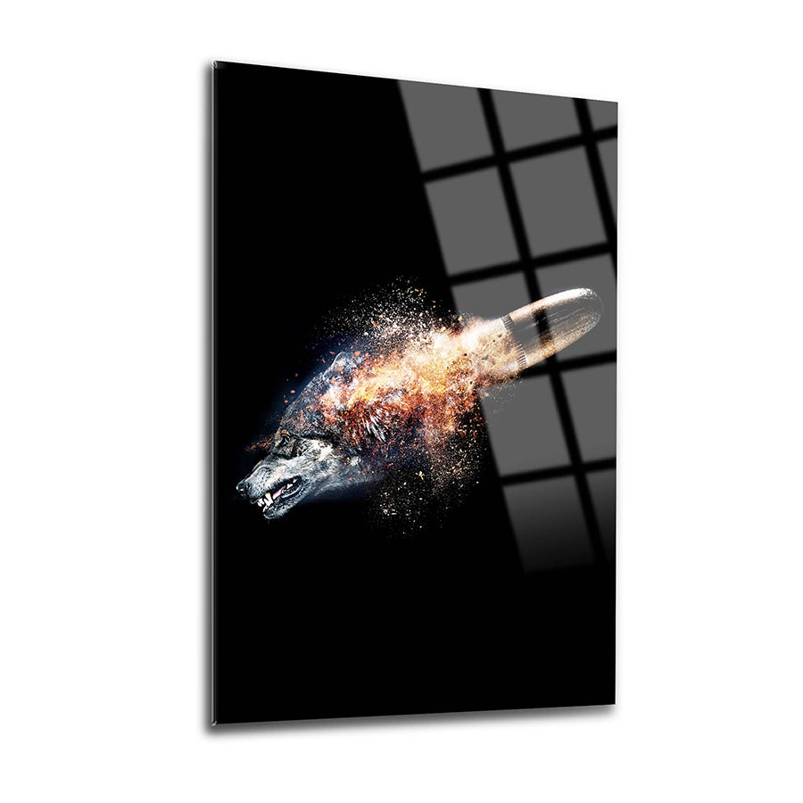 Kurşun ve Kurt Cam Tablo - Özel UV baskı, yüksek kaliteli temperli cam, modern tasarım, 4 mm kalınlık.