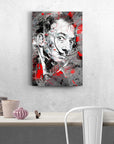 Salvador Dali cam tablo, modern sanat eseri, renkli soyut tasarım, iç mekan dekorasyonu için.