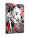 Salvador Dali art print with abstract design, featuring vibrant colors and bold brush strokes on a modern canvas.
