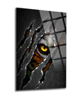 Stunning tiger eye artwork with claw scratches on a metallic background, showcasing fierce beauty and artistry.