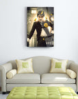 Charlie Chaplin Cam Tablo with a classic black and white design in a stylish living room setting.