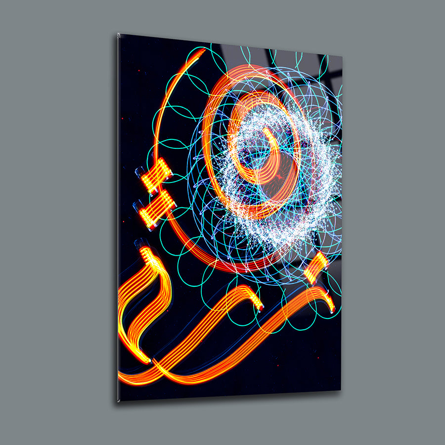 Vibrant SRD Concept Cam Tablo featuring a colorful abstract spiral design on high-quality glass.