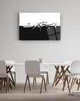 Hud Suresi 1 Cam Tablo with modern calligraphy displayed in an elegant meeting room.