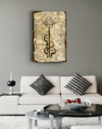 Ya Rahman Celle Celalü decorative glass art panel featuring intricate design and textures.