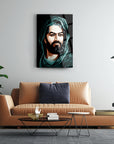 Modern living room with Hz Ali 2 Cam Tablo artwork hanging above a cozy sofa.