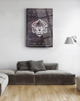 Besmele 4 cam tablo in modern living room, featuring elegant UV printing on high-quality tempered glass.